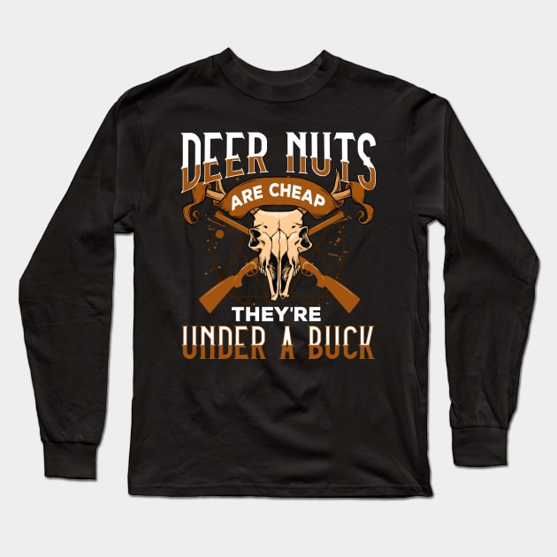 Funny Deer Hunting Shirt White Tailed Deer Hunting Gift Long Sleeve T-Shirt by Dr_Squirrel